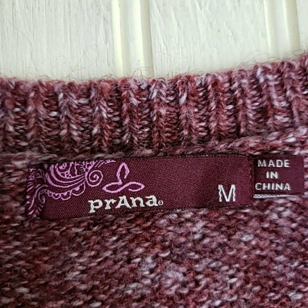 PrAna Sweater Womens Medium Pink Crew Neck Long Sleeve Chunky Knit Pullover - Picture 5 of 9